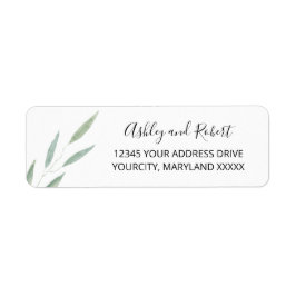 Sage Greenery Botanical Wedding Return Address Etiket