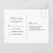 Sage Greenery Botanical Wreath Wedding RSVP Uitnodiging Briefkaart (Achterkant)