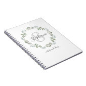 Sage Greenery Botanical Wreatmonogram Notitieboek (Rechterzijde)