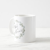 Sage Greenery Botanische Krans Getuige Koffiemok (Voorkant links)
