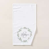 Sage Greenery Botanische Krans Monogram Bad Handdoek (Handdoek)