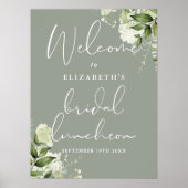 Sage Greenery Bridal Luncheon Welkomstbord Poster (Voorkant)