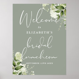 Sage Greenery Bridal Luncheon Welkomstbord Poster
