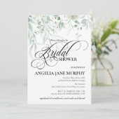Sage Greenery Bridal Shower Invitation Kaart (Staand voorkant)
