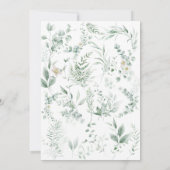Sage Greenery Bridal Shower Invitation Kaart (Achterkant)
