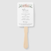 Sage Greenery Dusty Roos Floral Wedding Programme Handwaaier (Voorkant)
