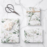 Sage Greenery Elegant Soft Roos Gold Foliage Inpakpapier Vel<br><div class="desc">Fbotanische strippen,  groen en roos goudgroen,  elegant omhuld papier</div>