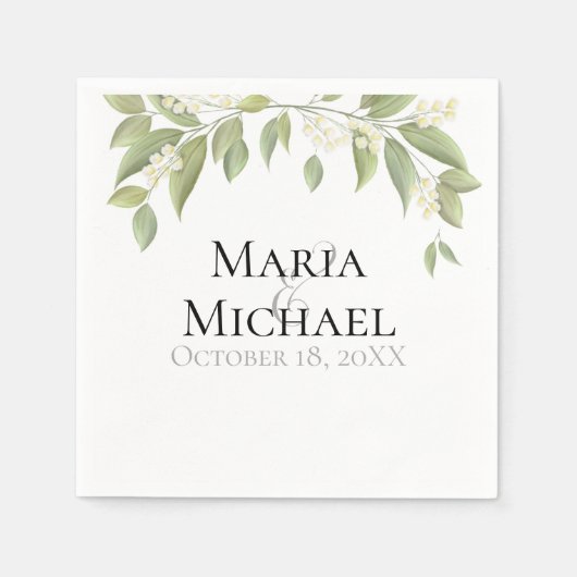 Sage Greenery Elegant Wedding Foliage Simple Servet (Voorkant)