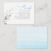 Sage Greenery en Blue Typography Books for Baby Informatiekaartje (Voorkant / Achterkant)