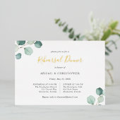 Sage Greenery Eucalyptus Rehearsal Dinner Gold Folie Uitnodiging (Staand Voorkant)