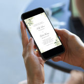 Sage Greenery Floral Elegant Script Wedding Kaart