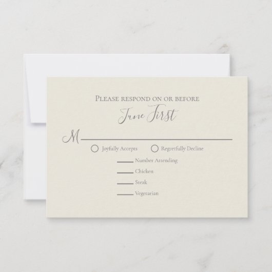 Sage Greenery Foliage Wedding Meal Choice RSVP Kaartje (Voorkant)