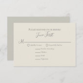 Sage Greenery Foliage Wedding Meal Choice RSVP Kaartje (Voorkant / Achterkant)