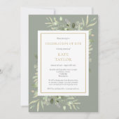 Sage Greenery Funeral Celebration of Life Photo Kaart (Voorkant)