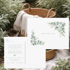 Sage Greenery Funeral Personalized Thank You Briefkaart
