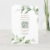 Sage Greenery Gold Ampersand QR Code Wedding (Achterkant)