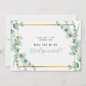 Sage Greenery Gold zal je mijn Bridesmaid zijn Kaart (Voorkant)