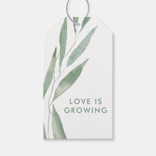 Sage Greenery Love is Groene Labels, Wedding Favor Cadeaulabel (Voorkant)