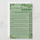 Sage Greenery Over or Under Bridal Shower Fun Game (Voorkant)
