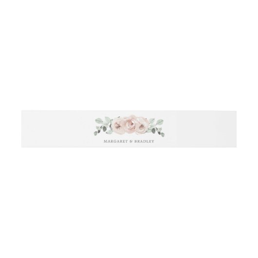Sage Greenery Pink Dusty Roos Floral Wedding Uitnodigingen Wikkel (Vlak)