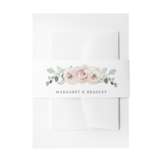 Sage Greenery Pink Dusty Roos Floral Wedding Uitnodigingen Wikkel (Voorkant Voorbeeld)