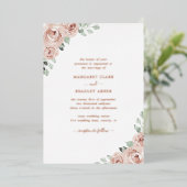 Sage Greenery Pink Floral Dusty Roos Gold Wedding Folie Uitnodiging (Staand Voorkant)
