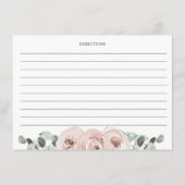 Sage Greenery Pink Floral Dusty Roos Recipe Kaart (Achterkant)