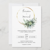 Sage Greenery Ring Wedding Kaart (Voorkant)