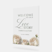 Sage Greenery Roses Welcome Wedding Sign Acryl Bord (Hoek)