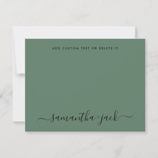 Sage Greenery Stylish Script Elegant Minimalist Notitiekaartje (Voorkant)