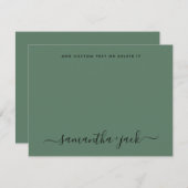 Sage Greenery Stylish Script Elegant Minimalist Notitiekaartje (Voorkant / Achterkant)