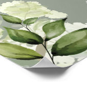 Sage Greenery Typografie Huwelijk Welkom Teken Poster (Hoek)