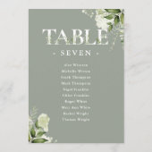 Sage Greenery Typografie Zitplan Tafelnummer (Achterkant)
