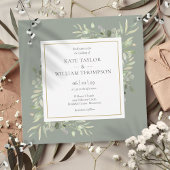 Sage Greenery Wedding Botanische Waterverf Kaart