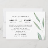Sage Greenery Wedding Invitation, botanisch Kaart (Voorkant)