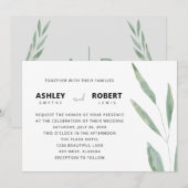 Sage Greenery Wedding Invitation, botanisch Kaart (Voorkant / Achterkant)