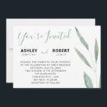 Sage Greenery Wedding Invitation, botanisch Kaart<br><div class="desc">Deze mooie bruiloft-stationersuite is uitgerust met een grijze slaag,  gekoppeld aan moderne lettertypen. De oorspronkelijke waterverf creëer zijn elegant op zoek naar uw speciale dag. Coördinerende items beschikbaar.</div>