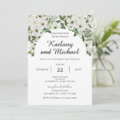 Sage Greenery Wedding Invitation Kaart (Staand voorkant)