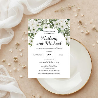 Sage Greenery Wedding Invitation Kaart