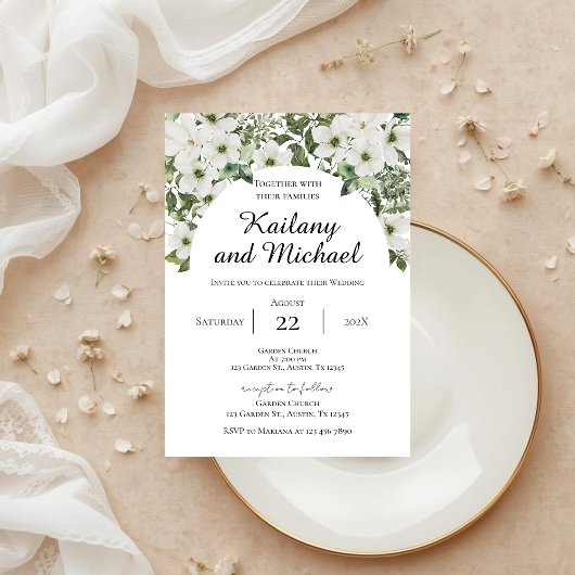 Sage Greenery Wedding Invitation Kaart