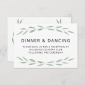 Sage Greenery Wedding Reception Kaart, botanisch Informatiekaartje (Voorkant / Achterkant)