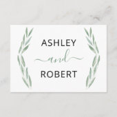 Sage Greenery Wedding Reception Kaart, botanisch Informatiekaartje (Achterkant)