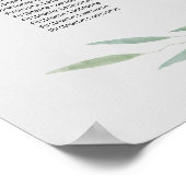 Sage Greenery Wedding Seating Chart, botanisch Poster (Hoek)