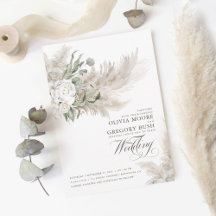 Sage Greenery White Flowers Pampas Grass Wedding