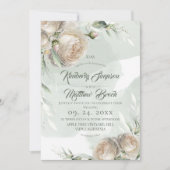 Sage Greenery White Rose Wedding Kaart (Voorkant)