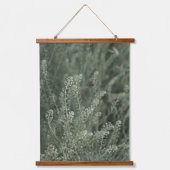 Sage Greenery Wilde Botanische Natuur Scroll Hangend Wandkleed (Voorkant)
