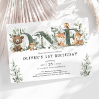 Sage Greenery Woodland Animals 1e eerste verjaarda