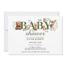 Sage Greenery Woodland Dieren Neutraal Baby shower