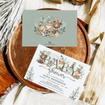 Sage Greenery Woodland Dieren Neutraal Baby shower