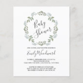 Sage Greenery Wreath Baby shower Invitation (Voorkant)